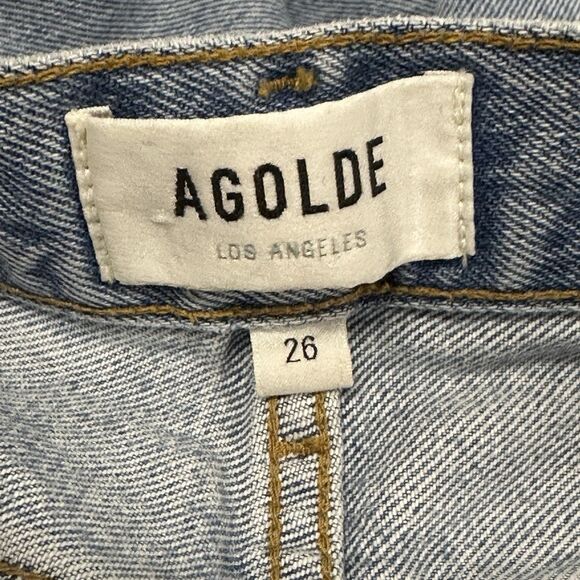 Agolde Jeans Blue Light Wash Lana MidRise Straight Leg Riptide 26x30 $218 Revolv - Picture 6 of 11